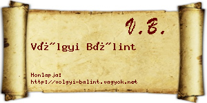Völgyi Bálint névjegykártya