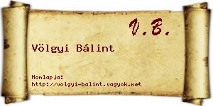 Völgyi Bálint névjegykártya